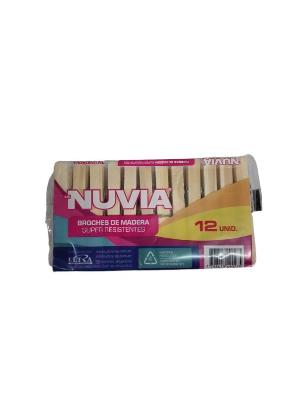 BROCHES MADERA / PLAST RAYITA/NUVIA x12un.